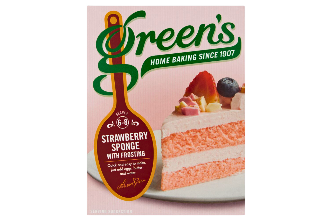 Green's Strawberry Sponge with Frosting 381g Best Before it's